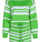 Women's SoBeautiful Striped Lantern Sleeve Knit Top and Drawstring Shorts Set