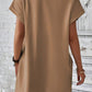 Pocketed Round Neck Short Sleeve Dress