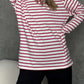 Round Neck Striped Dropped Shoulder T-Shirt
