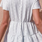 Women's Button Front Eyelet Flutter Sleeve Tiered Blouse