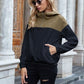Pocketed Color Block Quarter Zip Hoodie