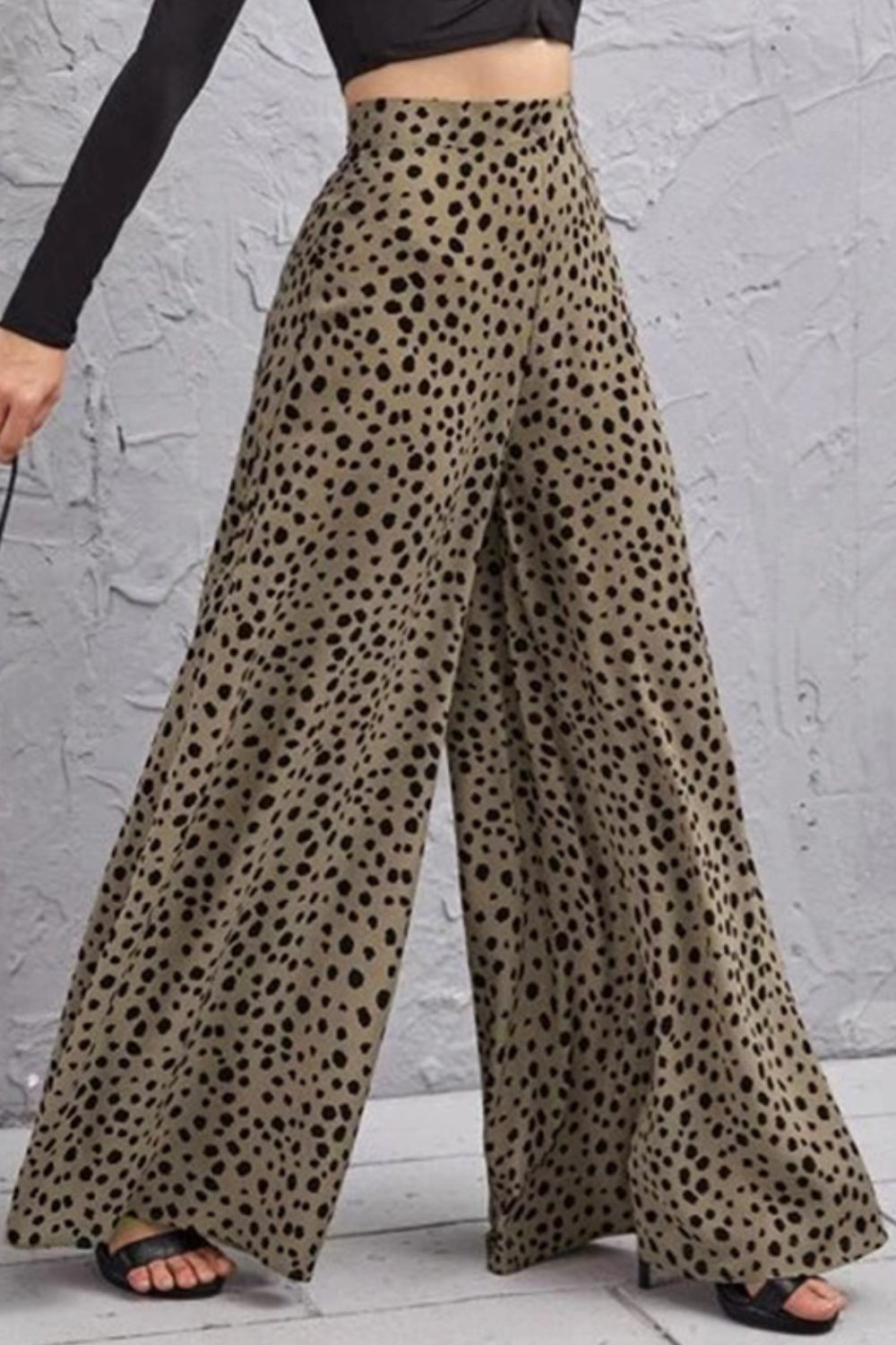 Women's Animal Print High-Rise Pants Culottes