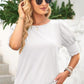 Round Neck Lantern Sleeve Blouse
