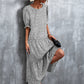 Printed Flounce Sleeve Tiered Dress