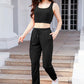 Hannah Waffle-Knit Cropped Tank and Drawstring Pants Set