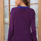 Striped Round Neck Dropped Shoulder Sweater