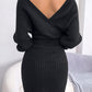 Delilah Rib-Knit Dolman Sleeve Sweater Dress