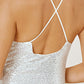 Women's DentaCosmo Sequin Spaghetti Strap Mini Wrap Dress