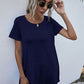 SOChic Round Neck Short Sleeve Mini Dress
