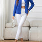 AuroraBlissX Round Neck Cable-Knit Buttoned Knit Top