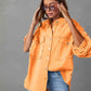 Full Size Dropped Shoulder Raw Hem Jacket