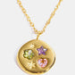 Inlaid Zircon Pendant Stainless Steel Necklace