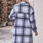 Full Size Plaid Dropped Shoulder Longline Jacket