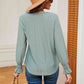 Contrast Flounce Sleeve Blouse