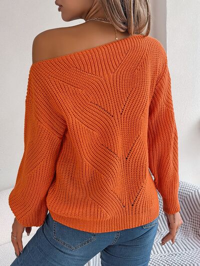 NotSoBasic Openwork Long Sleeve Sweater