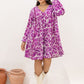 Women's Candida Plus Size Printed V-Neck Balloon Sleeve Mini Dress