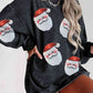 CHRISTMAS Sequin Santa Patch Ribbed Sweatshirt