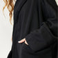 HEYSON Full Size Open Front Black Cardigan with Scarf Design