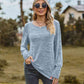 Full Size Round Neck Long Sleeve Buttoned T-Shirt