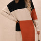 TrendSetEE Color Block Mock Neck Dropped Shoulder Sweater Dress