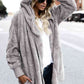 Teddy Hooded Jacket with Pockets