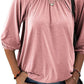 Full Size Gathered Detail Round Neck T-Shirt