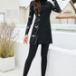 Printed Turtleneck Long Sleeve Top and Pants Swim Set
