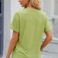 Eyelet Notched Short Sleeve T-Shirt