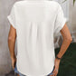 Textured Button Up Cap Sleeve Shirt