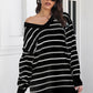 Avery Aria Striped V-Neck Sweater Dress