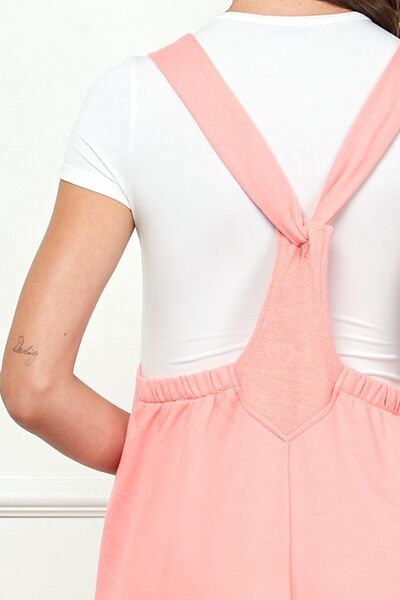 Veveret Wide Strap French Terry Overalls *
