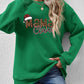 Christmas Themed Round Neck Letter Graphic Long Sleeve Sweatshirt