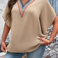 Plus Size V-Neck Flutter Sleeve Blouse