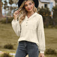 Full Size Cable-Knit Dropped Shoulder Hoodie