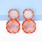 Geometrical Shape Zinc Alloy Frame Dangle Earrings