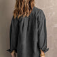Button Up Collared Neck Long Sleeve Jacket