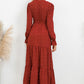 Swiss Dot Tied Surplice Flounce Sleeve Dress