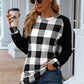 Women's Jasira Plaid Round Neck Long Sleeve T-Shirt
