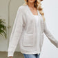 FULL SIZE Open Front Raglan Sleeve Pocketed Cardigan