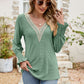 Pretty Purples Eyelet V-Neck Smocked Flounce Sleeve Blouse