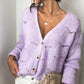 Openwork Button Up Long Sleeve Cardigan