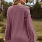 Full Size Notched Neck Raglan Sleeve Blouse