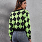 Fashion Mood Geometric Button Up Long Sleeve Cardigan
