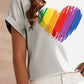 Heart Round Neck Short Sleeve T-Shirt