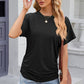 Round Neck Flutter Sleeve T-Shirt
