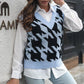 Zoe&Hannah Houndstooth V-Neck Sweater Vest