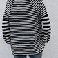 LakenLea Striped V-Neck Button-Down Cardigan