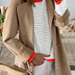 Striped Round Neck Drop Shoulder T-Shirt