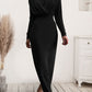 Ruched Turtleneck Long Sleeve Dress