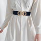 Women's Geometric Buckle Elastic Wide Belt